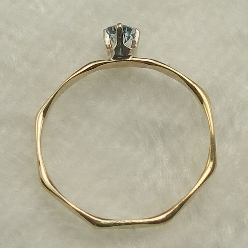 Aquamarine 14k Gold Baby Keepsake Ring Size 00 Hand Crafted Etsy