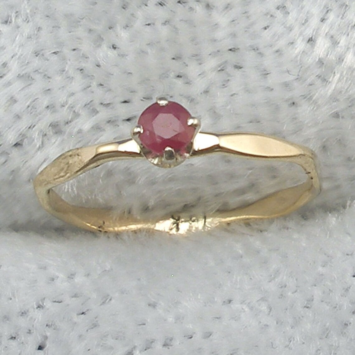Ruby Baby Keepsake Ring Size 0 or 1 July Birthstone Hand Etsy