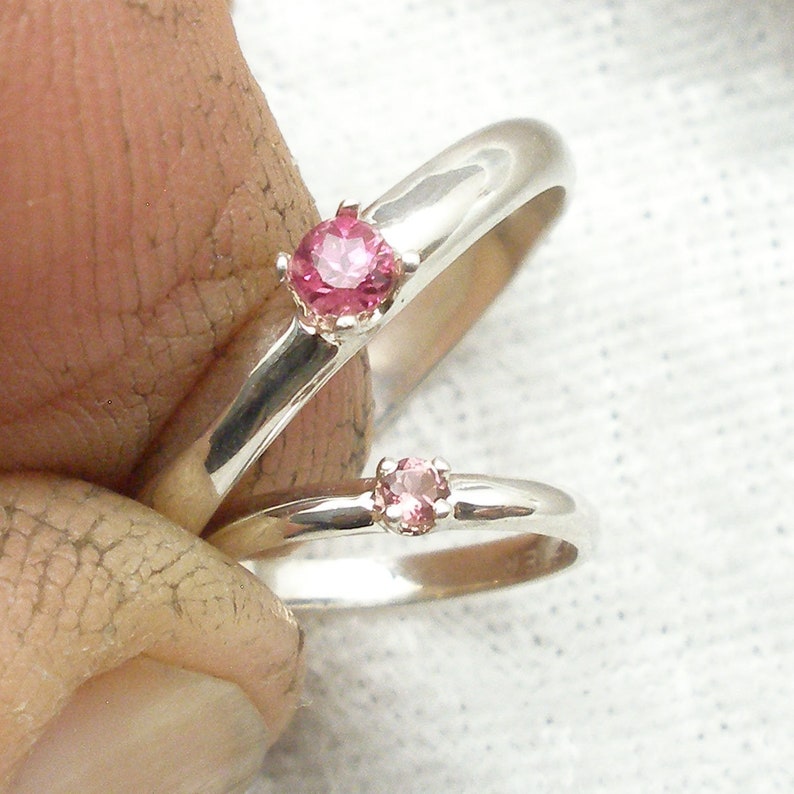 Pink Tourmaline Baby Keepsake Ring October Birthstone Hand Etsy