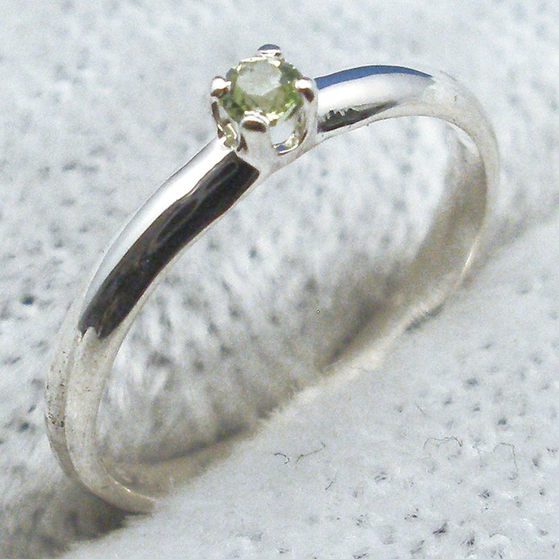 Peridot Baby Keepsake Ring August Birthstone Hand Crafted Etsy