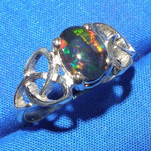 Celtic Triskel Ring Mosaic Opal Triplet Hand Crafted - Etsy