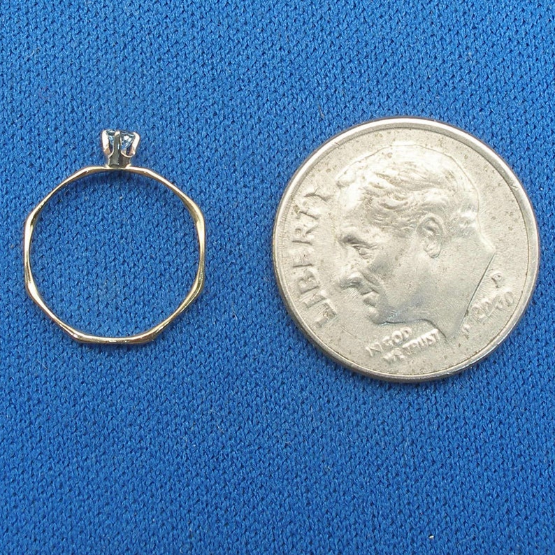 Aquamarine 14k Gold Baby Keepsake Ring Size 00 Hand Crafted Etsy