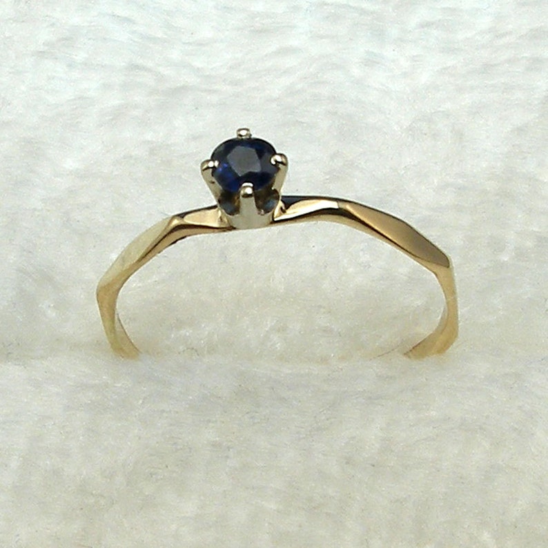 14k Gold Sapphire Baby Keepsake Ring Size 0 or 1 Hand Crafted Etsy
