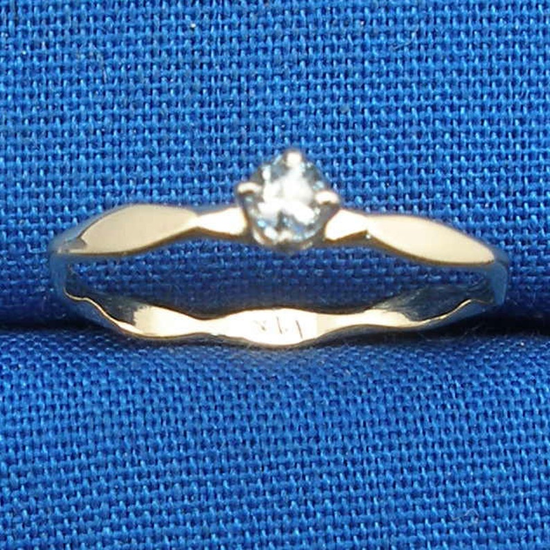 Aquamarine 14k Gold Baby Keepsake Ring Size 00 Hand Crafted Etsy