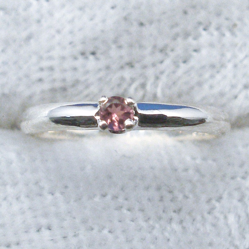 Pink Tourmaline Baby Keepsake Ring October Birthstone Hand Etsy