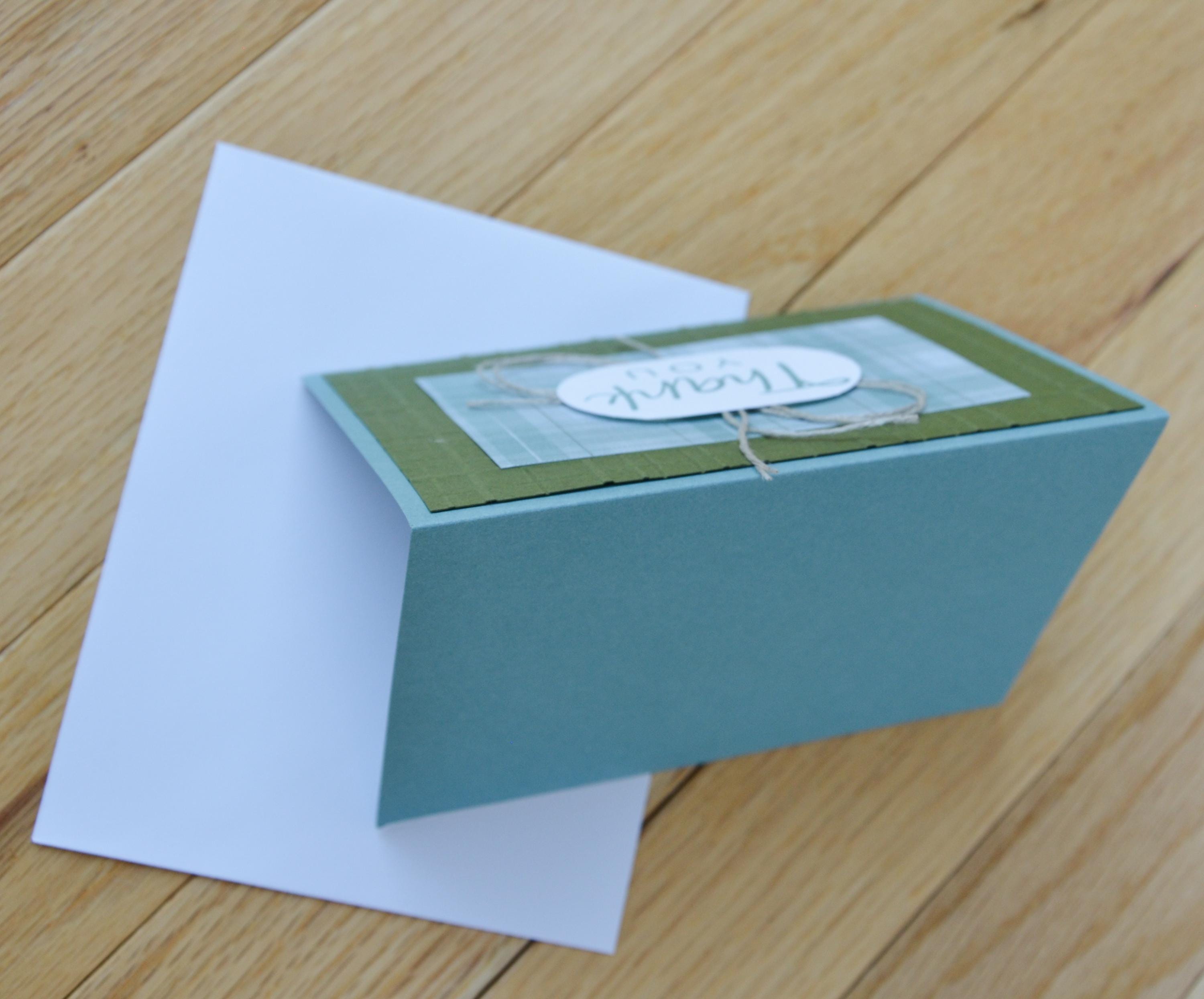 Rustic Plaid Thank You Card – Handmade Embossed Card With Twine Accent ...