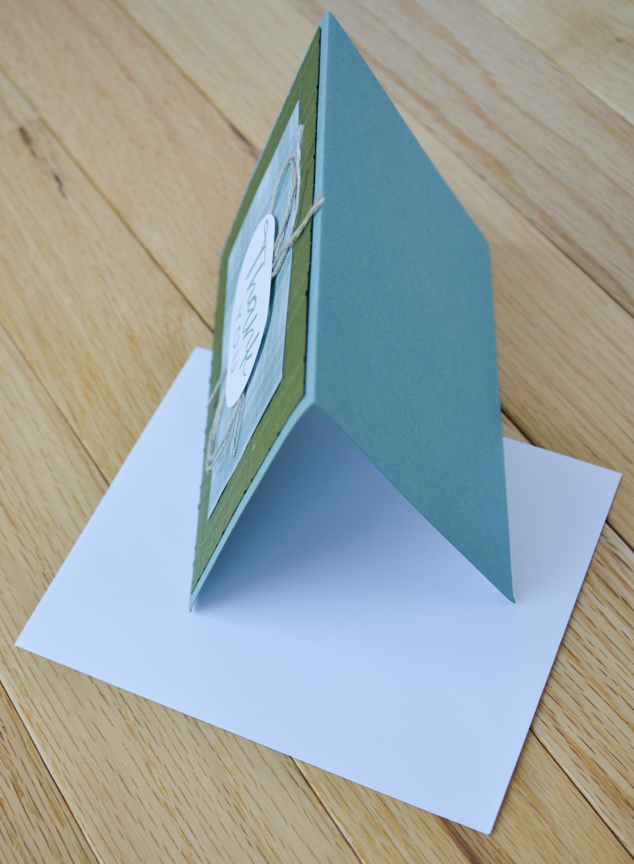 Rustic Plaid Thank You Card – Handmade Embossed Card With Twine Accent ...