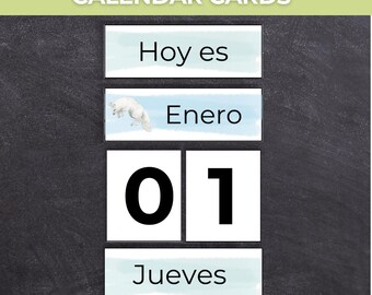 Spanish Perpetual Calendar 2026 Morning Basket Spanish Circle Time Homeschool Preschool Classroom