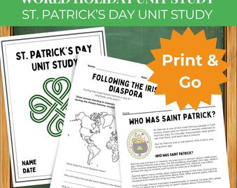 St. Patricks Day Einheit Irland Geschichte lernen 3.Klasse, 4.Klasse, 5.Klasse, 6.Klasse Homeschool Elementary