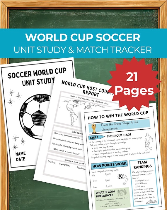 Soccer World Cup Unit Study Homeschool Football Match Tracker Geography Summer School Coloring Page Craft