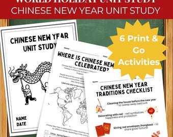 Chinesisches Neujahrsfest Homeschool Einheitsstudie Mondneujahr Chinesische Sternzeichen-Lektion 1.Klasse 2.Klasse 3.Klasse 4.Klasse