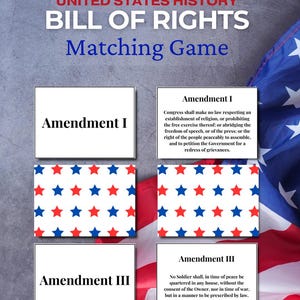 Bill of Rights Matching Game: US History Printable (PDF Download