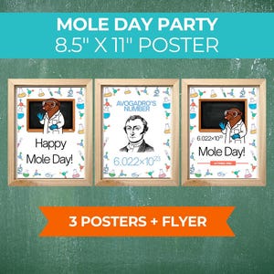 Printable Mole Day Poster Mole Day Science Party Middle School Science High School Chemistry Classroom Decorations