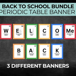 Periodic Table Science Classroom Banner Science Teacher Back to School Bulletin Chemistry Banner STEM Classroom Middles School High School