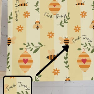 Anti-Trump Subtle Message Bee Hand Towel, Bee Kitchen Towel, F**k Trump Tea Towel, Political Home Decor