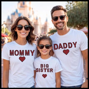 Camisetas familiares a juego: mamá, papá, hermano, hermana, camisetas familiares para bebés, camisetas para viajes familiares y vacaciones, diseño rústico.