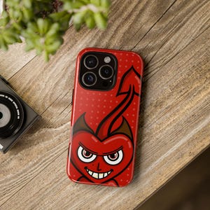悪魔の漫画の頑丈な電話ケース、悪魔のキャラクターのiPhoneケース、保護電話カバー、悪魔のデザインのスマートフォンケース、かわいい漫画の悪魔