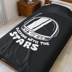 Astronaut, Schlafen mit den Sternen, Galaxy Tagesdecke, himmlische Wohnkultur, Weltraum Bettwäsche, Samtdecke