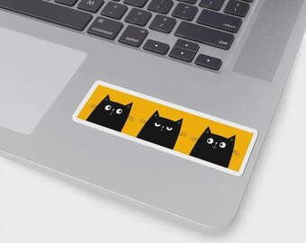 Black Cat Kiss-Cut Vinyl Stickers: Indoor Decor