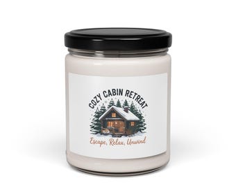 Cozy Cabin Retreat Candle, Soy Jar | Cabin Vibes, Pine Tree Lodge
