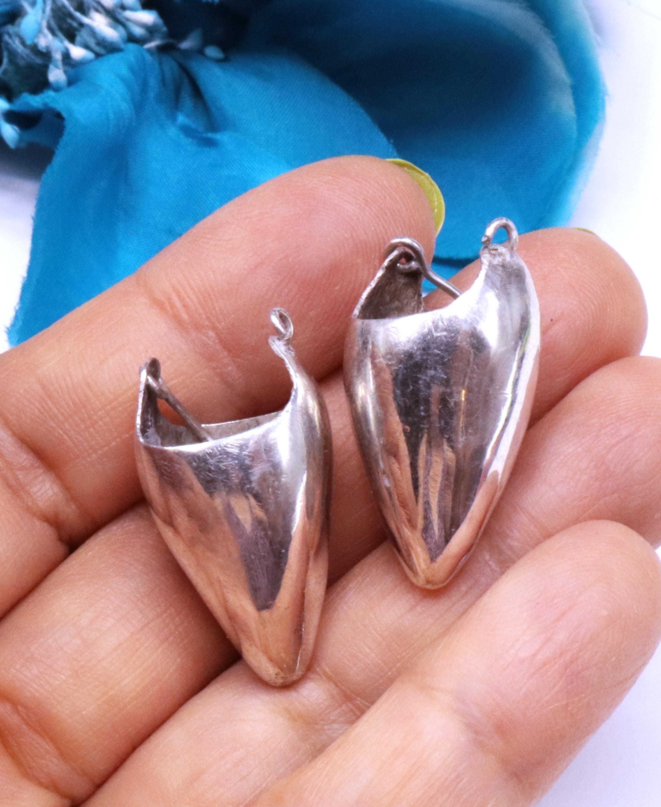 Sterling Silver 70s Earrings - Etsy