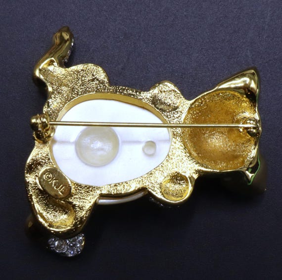 Vintage signed Kenneth Jay Lane KJL gold tone rhi… - image 6