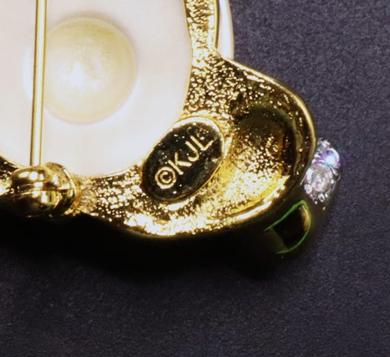 Vintage signed Kenneth Jay Lane KJL gold tone rhi… - image 7