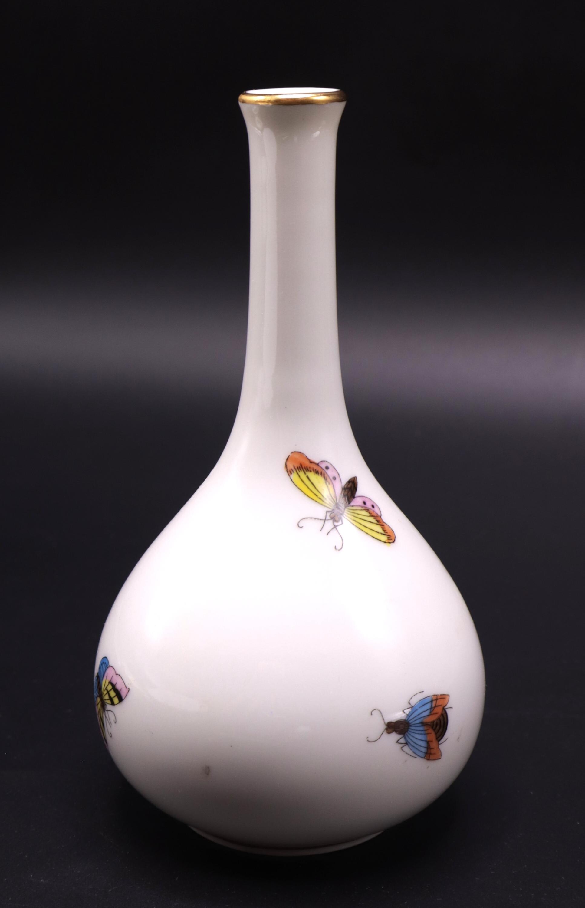 Vintage Herend Rothschild Hand Painted Porcelain Bud Vase 5 1/4" Tall ...