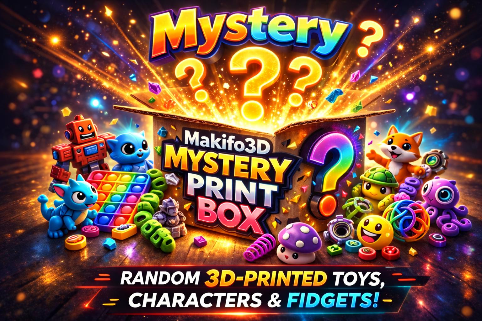 Random Surprise Mystery 3D Print Box 10 Toys, Fidgets, Random Surprises! - Large Toys ...
