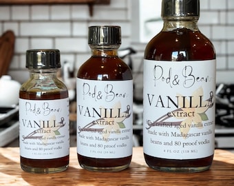Madagascar Vanilla Extract: Handcrafted, Aged, Small Batch Gourmet Baking Ingredient