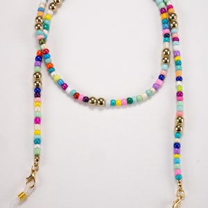 Color Pop Gold Accent Beaded Glasses Chain
