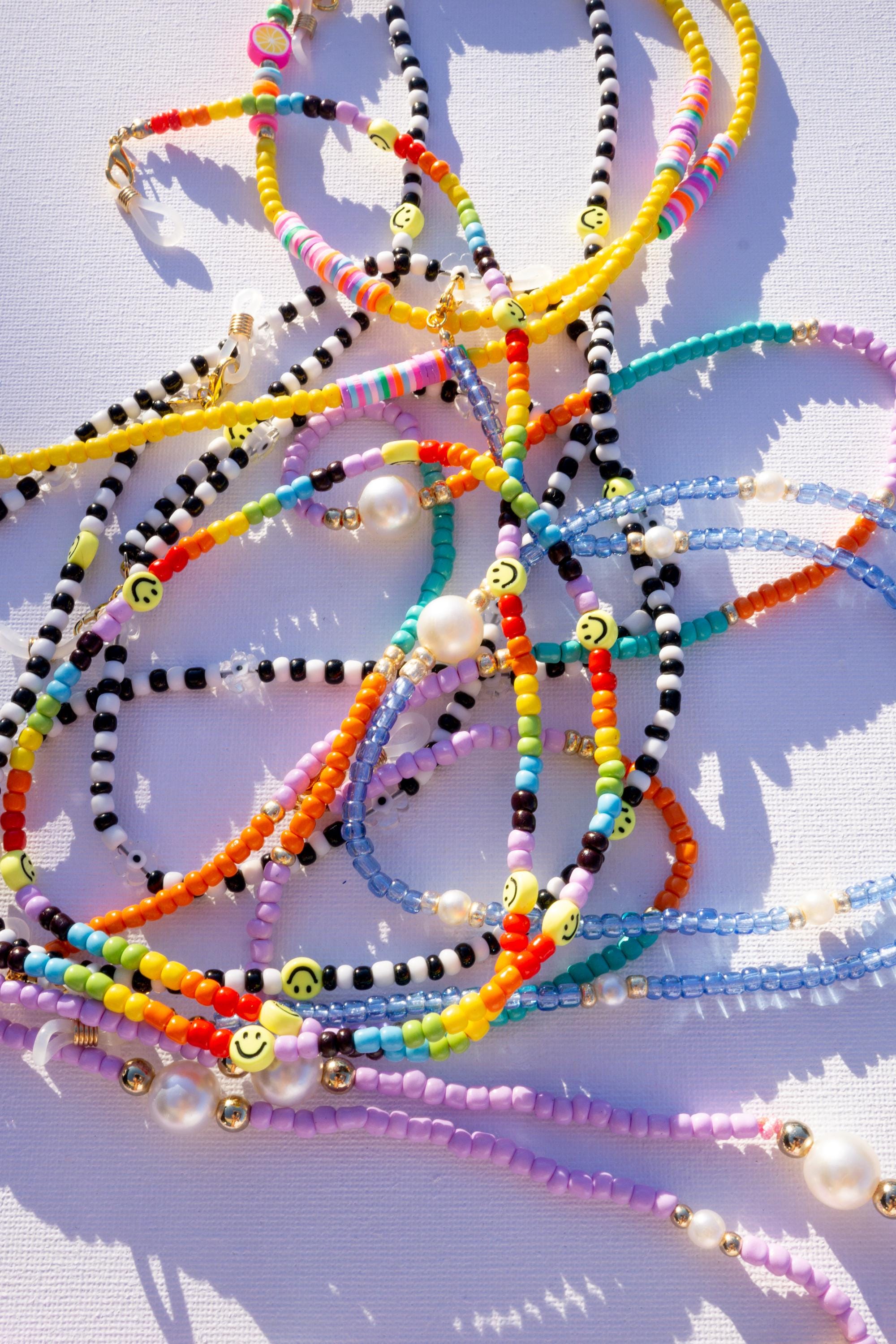 名入れビーズ付きキッズメガネチェーン | Rainbow + Pearls - Etsy 日本