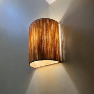 Handwoven Raffia Wall Sconce: Boho Accent Light
