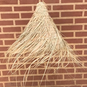 Handcrafted Palm Braided Lampshade: Boho Woven Ceiling Light