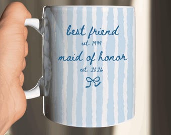 Maid of Honor Proposal Mug, Personalized Sister or Best Friend Matron of Honor MOH Gift, Will You Be My Maid of Honor, Bridesmaid Box