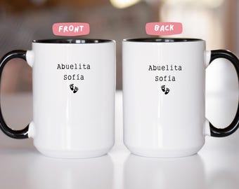 Personalized Abuelita Mug, Custom Name New Grandma Coffee Cup, Pregnancy Announcement Gift, First Time Grandmother Present, Baby Shower Idea