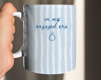 In My Engaged Era Mug - Engaged Mug, Bride to Be Gift, Stripped Custom Coffee Mug, Bridal Shower Gift, Engagement Gift Mug, Bride Mug