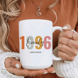 Personalized 1996 Birthday Mug, 30th Birthday Gift, Born In 1996 Coffee Cup, Limited Edition 1996 Mug, Turning 30 Gift For Her Or Him