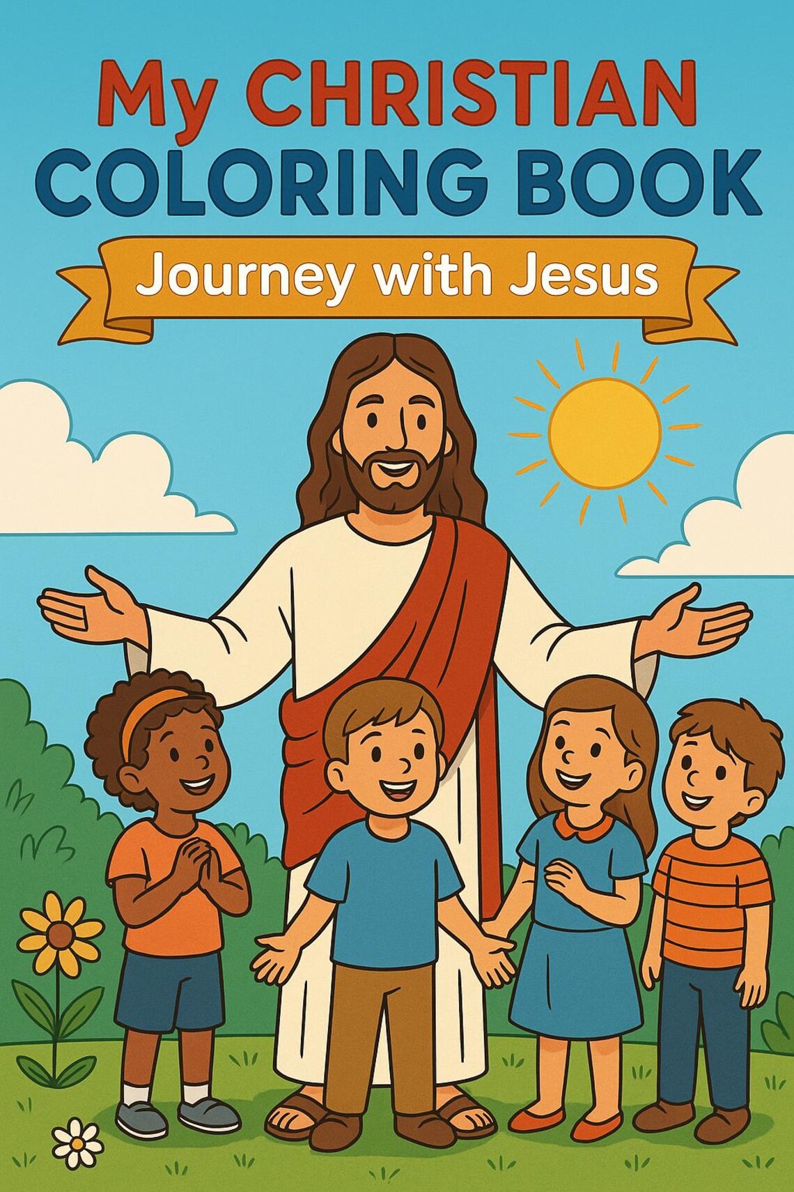 Christian Jesus Color Book - Adult and Kids Coloring Book - Original ...
