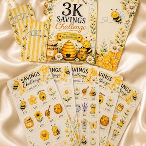 Honey Bee Spar-Challenge-Bundle | Bearbeitbare Canva-Vorlage (Digitaler Download)