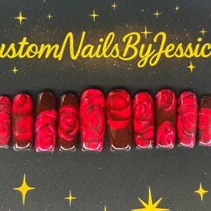 Red Rose Elegant Press-On Nails