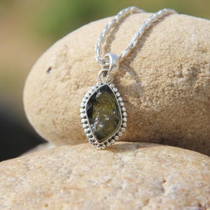 Handmade Moldavite Meteorite Pendant: 925 Silver with Hallmark, Rare Energy Stone