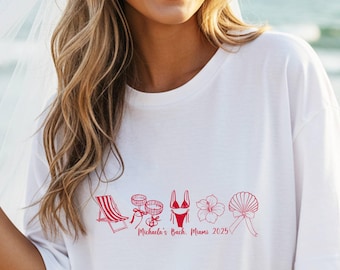 Custom Beach Bachelorette Comfort Colors Shirt: Bride Trip Tee