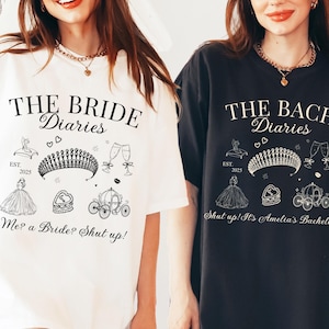 Custom Princess Bachelorette Diaries Comfort Colors Shirts, Bachelorette Bach Diaries Shirts, Bach Diaries Matching Tee, Bride Slumber Party