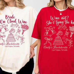 Custom Wine Bachelorette Party Shirts, Bride on Cloud Wine, Wine Bachelorette Shirts, Bridal Wine Party, Luxury Bachelorette Comfort Colors