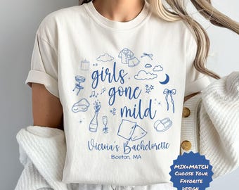 Camisetas para despedida de soltera Girls Gone Mild, camiseta para despedida de soltera en un spa, camiseta personalizada Comfort Colors Bach, pijamas para fin de semana de chicas