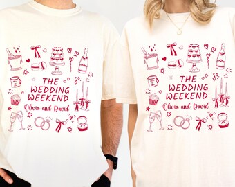 Personalisierbares Cocktail Hochzeits Wochenende Shirt: Name, passende Social Club T-Shirts