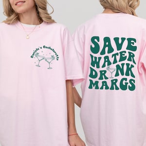 Save Water Drink Margs Bachelorette Party Shirt, Margs & Matrimony Custom Mexico Bachelorette Party Tees, Final Fiesta Bach Party Shirt
