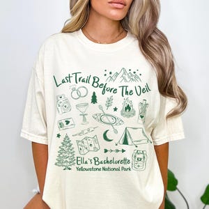 Last Trail Before Veil Bachelorette Party Shirts: Vintage Camp Design