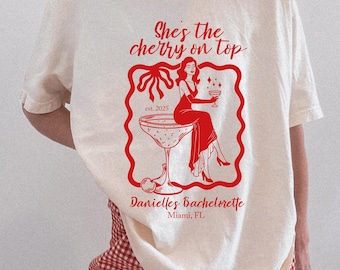 She's the Cherry on Top Bachelorette Shirt, Comfort Colors Bridal Tee, Gift for Bride